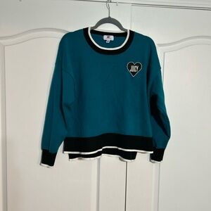 Juicy Couture Teal Top with Black and White Accents